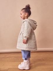 Sage Green Flower Hooded Shower Resistant Lined Quilted Coat (3mths-7yrs) - Image 5 of 11