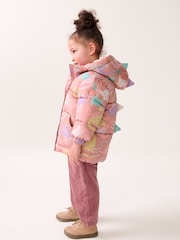 Pink Shower Resistant Padded Coat (3mths-7yrs) - Image 1 of 12