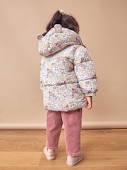 Cream Ditsy Shower Resistant Padded Coat (3mths-7yrs) - Image 4 of 11