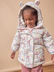 Cream Ditsy Shower Resistant Padded Coat (3mths-7yrs) - Image 5 of 11