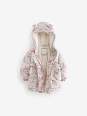 Cream Ditsy Shower Resistant Padded Coat (3mths-7yrs) - Image 7 of 11
