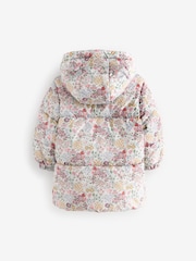 Cream Ditsy Shower Resistant Padded Coat (3mths-7yrs) - Image 8 of 11