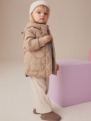 Neutral Shower Resistant Diamond Quilted Coat (3mths-7yrs) - Image 1 of 6