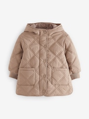 Neutral Shower Resistant Diamond Quilted Coat (3mths-7yrs) - Image 3 of 6