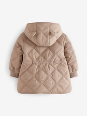 Neutral Shower Resistant Diamond Quilted Coat (3mths-7yrs) - Image 5 of 6