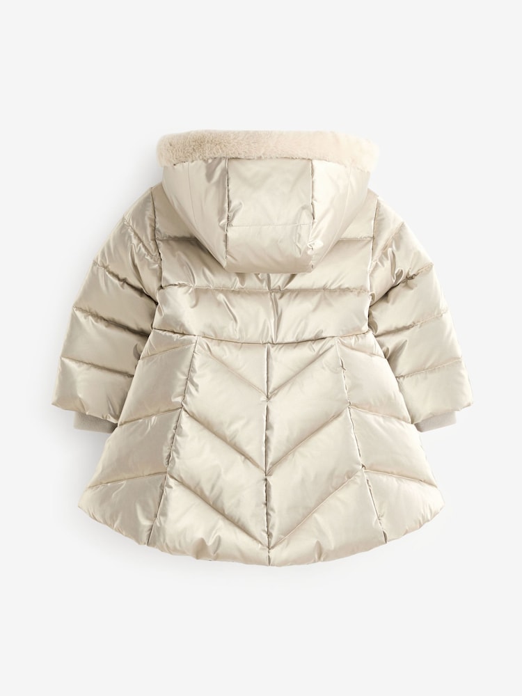Gold Shower Resistant Bow Pocket Skirted Coat (6mths-7yrs) - Image 8 of 10