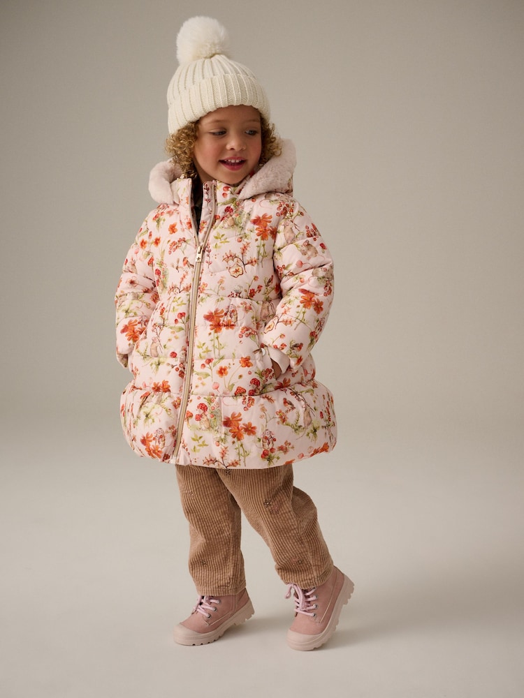 Cream Shower Resitant Printed Skirted Coat (12mths-7yrs) - Image 2 of 10