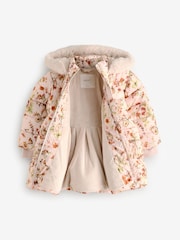 Cream Shower Resitant Printed Skirted Coat (12mths-7yrs) - Image 6 of 10
