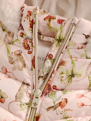 Cream Shower Resitant Printed Skirted Coat (12mths-7yrs) - Image 7 of 10
