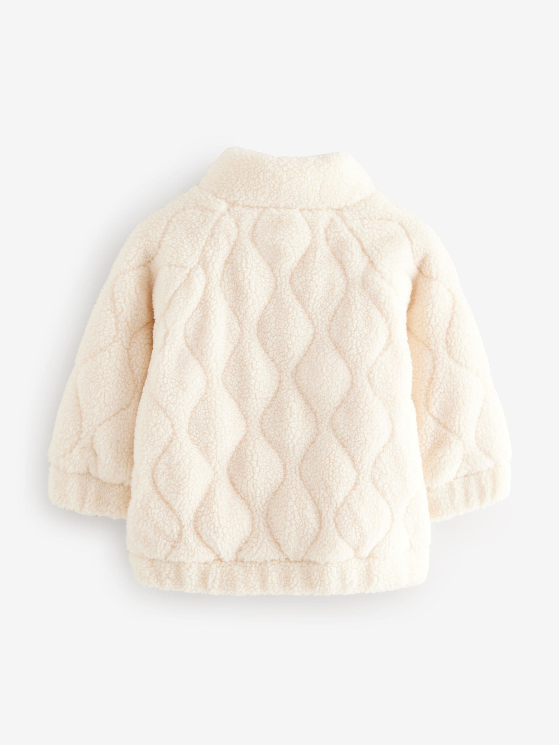 Buy Cream Borg Fleece Zip Through Coat (3mths-7yrs) from