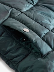 Green Shower Resistant Faux Fur Trim Double Layer Padded Coat (3-16yrs) - Image 4 of 11