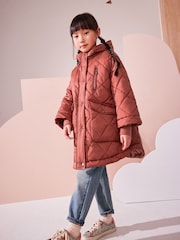 Rust Shower Resistant Oversized Quilted Coat (3-16yrs) - Image 1 of 10