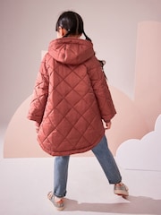 Rust Shower Resistant Oversized Quilted Coat (3-16yrs) - Image 4 of 10