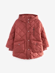 Rust Shower Resistant Oversized Quilted Coat (3-16yrs) - Image 6 of 10