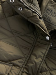 Khaki Green Shower Resistant Oversized Quilted Coat (3-16yrs) - Image 10 of 11