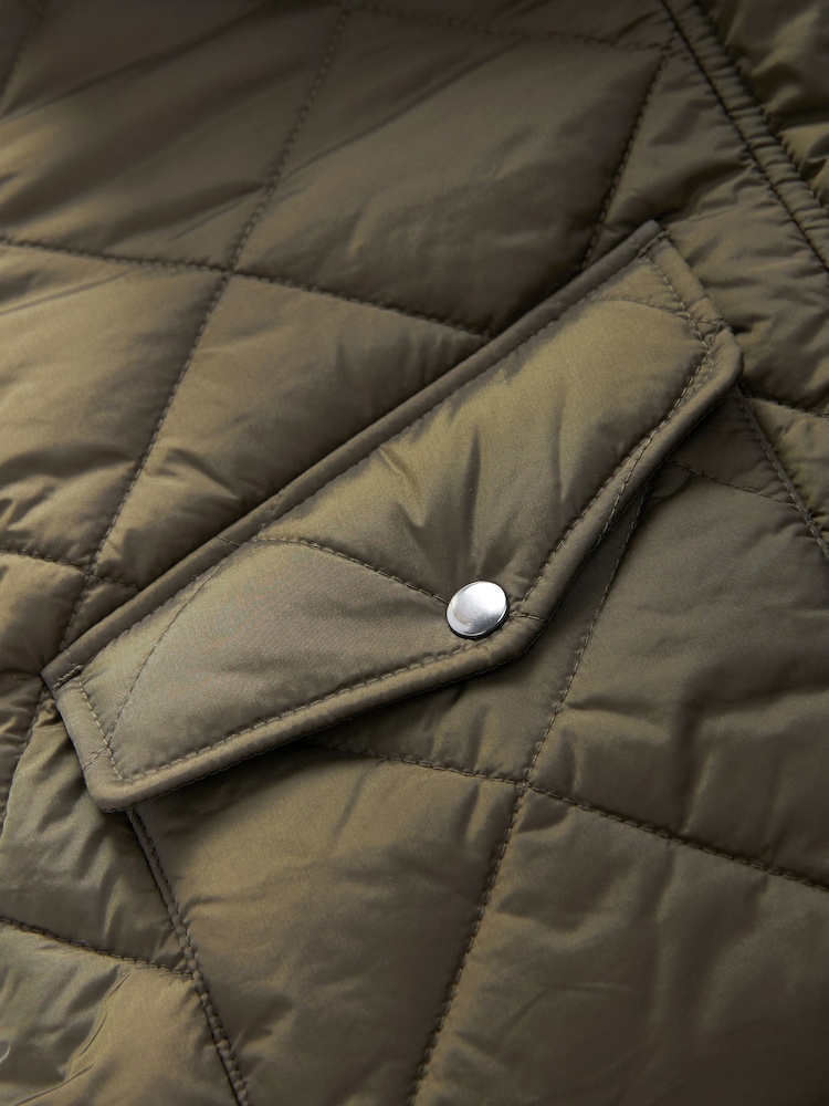 Khaki Green Shower Resistant Oversized Quilted Coat (3-16yrs) - Image 11 of 11