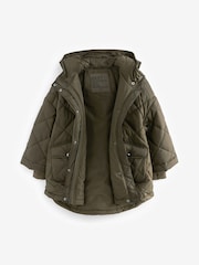 Khaki Green Shower Resistant Oversized Quilted Coat (3-16yrs) - Image 9 of 11