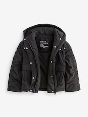 Black Shower Resistant Rouched Sleeve Coat (6-14yrs) - Image 7 of 10