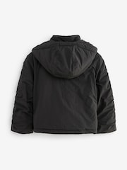 Black Shower Resistant Rouched Sleeve Coat (6-14yrs) - Image 8 of 10