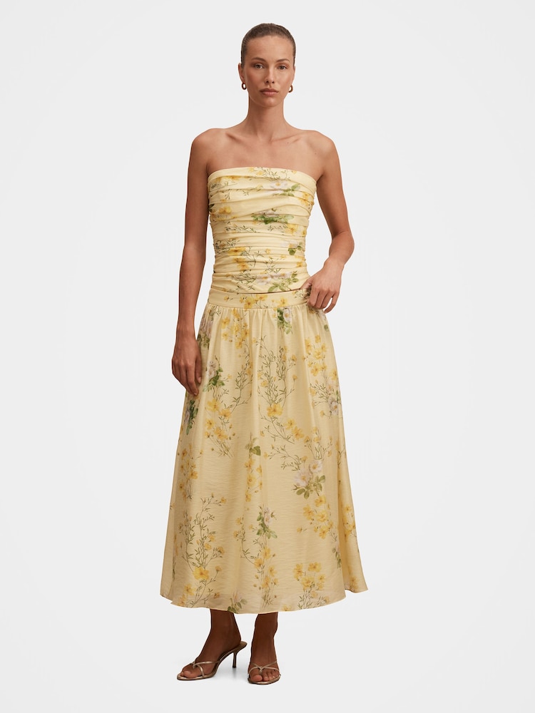 Forever New Yellow Palmer Pleated Skirt Contains Linen - Image 5 of 5 Forever New Yellow Palmer Pleated Skirt Contains Linen - Image 5 of 5