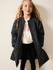 Black Shower Resistant Onion Quilted Coat (3-16yrs) - Image 2 of 11