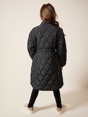 Black Shower Resistant Onion Quilted Coat (3-16yrs) - Image 4 of 11