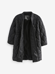 Black Shower Resistant Onion Quilted Coat (3-16yrs) - Image 8 of 11