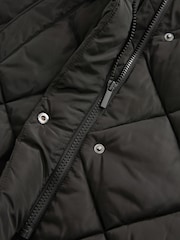 Black Shower Resistant Diamond Quilted Coat (3-16yrs) - Image 9 of 10