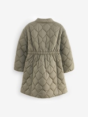 Khaki Green Shower Resistant Onion Quilted Coat (3-16yrs) - Image 8 of 10