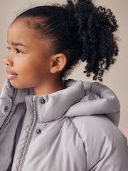 Silver Shower Resistant Crop Padded Coat (2-16yrs) - Image 5 of 10