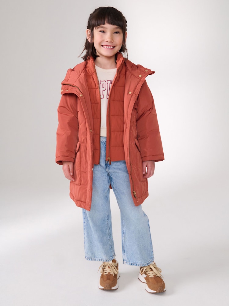 Rust Brown Shower Resistant Double Layer Parka (3-16yrs) - Image 1 of 10