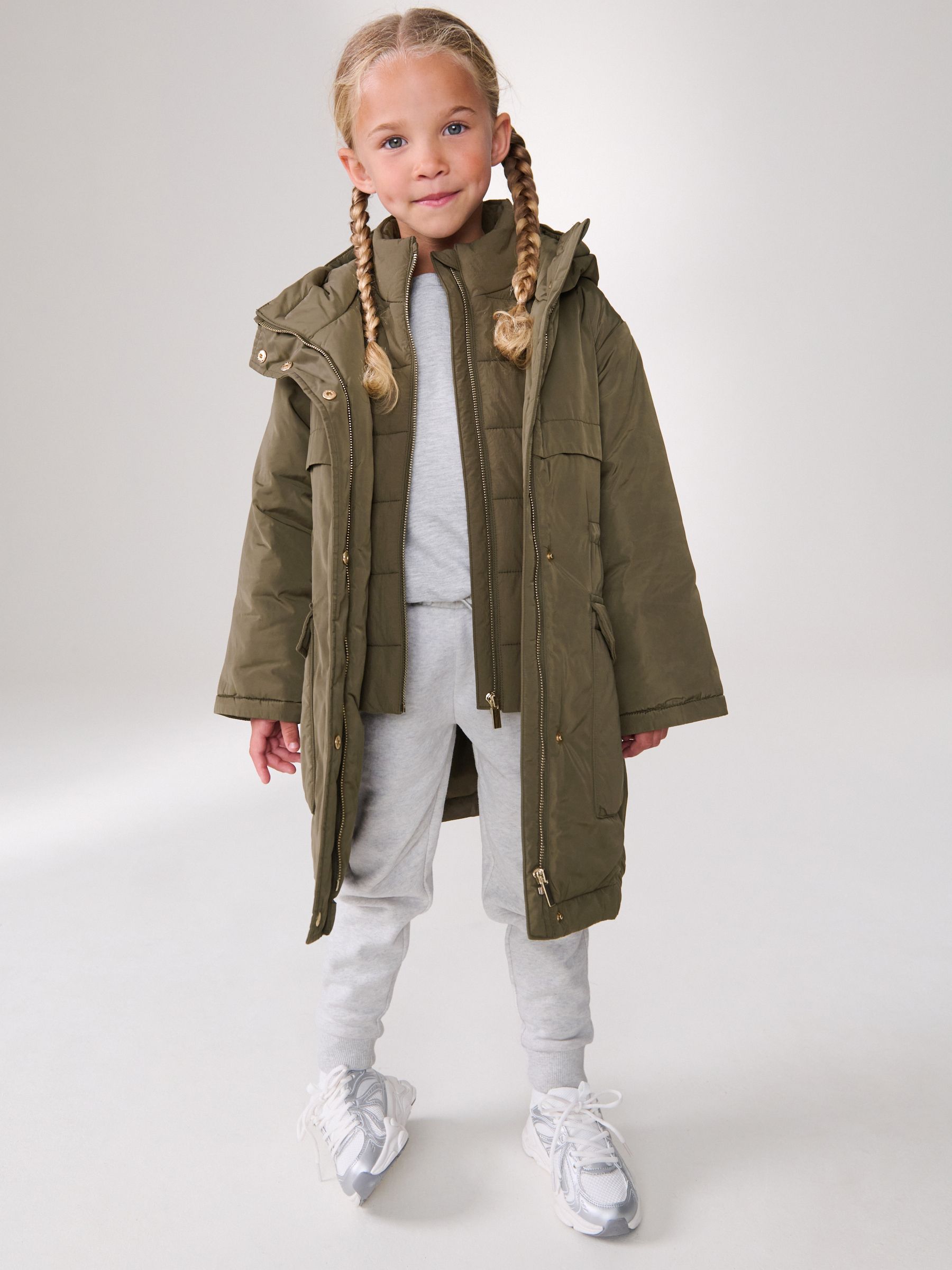 Buy Khaki Green Shower Resistant Double Layer Parka 3 16yrs from Next Luxembourg