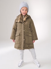 Khaki Green Shower Resistant Double Layer Parka (3-16yrs) - Image 2 of 10