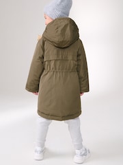Khaki Green Shower Resistant Double Layer Parka (3-16yrs) - Image 5 of 10