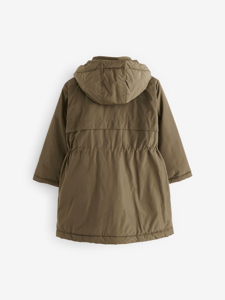 Buy Khaki Green Shower Resistant Double Layer Parka (3-16yrs) from