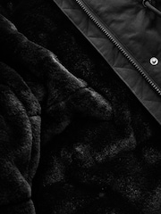 Black Shower Resistant Faux Fur Trim Parka (3-16yrs) - Image 11 of 13