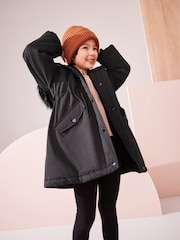 Black Shower Resistant Faux Fur Trim Parka (3-16yrs) - Image 2 of 13