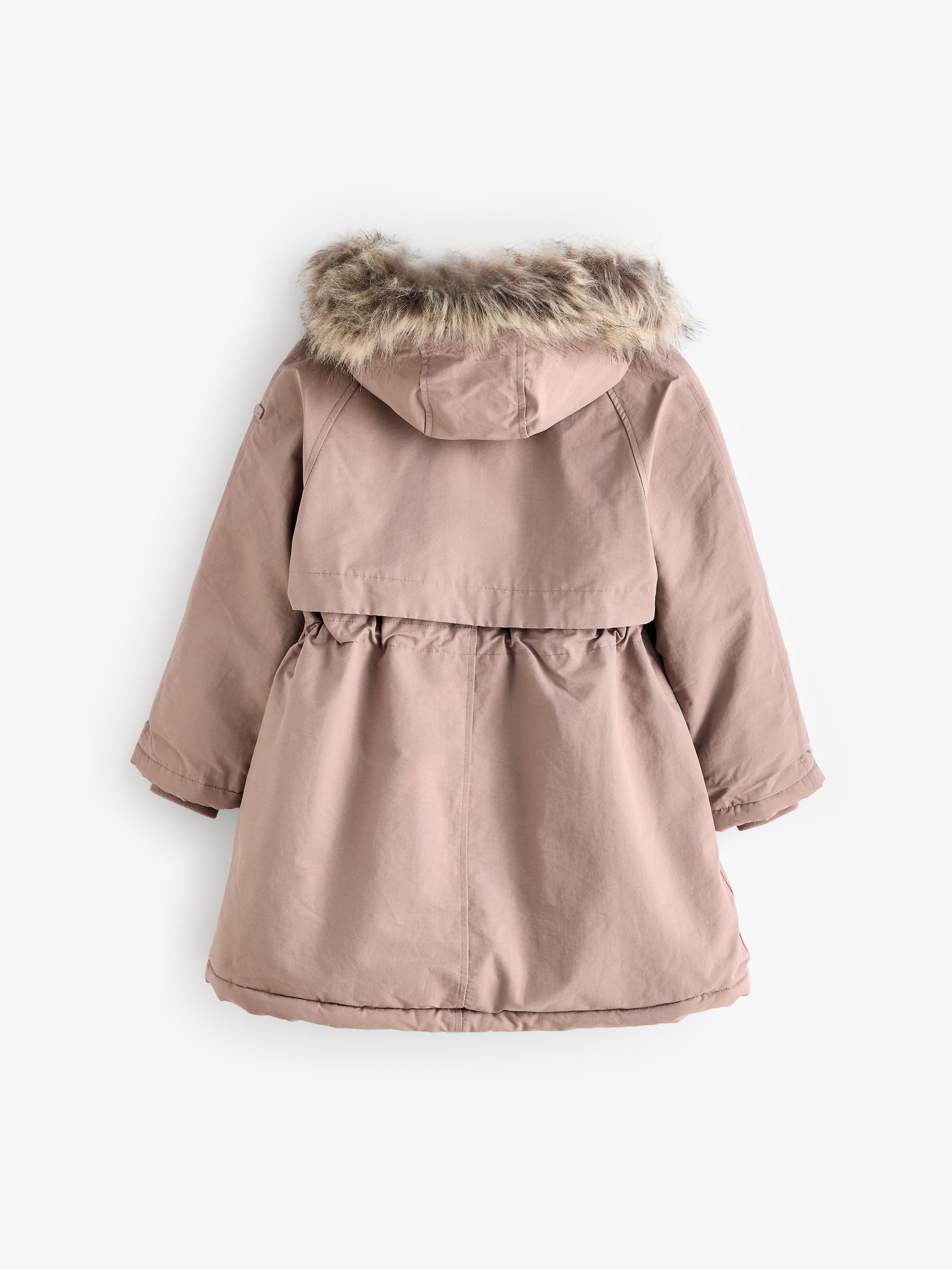 Buy Pink Shower Resistant Faux Fur Trim Parka (3-16yrs) from Next Luxembourg