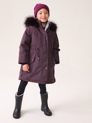 Purple Waterproof Faux Fur Trim Hood Parka Coat (3-16yrs) - Image 2 of 11