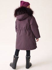 Purple Waterproof Faux Fur Trim Hood Parka Coat (3-16yrs) - Image 4 of 11