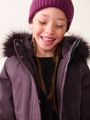 Purple Waterproof Faux Fur Trim Hood Parka Coat (3-16yrs) - Image 5 of 11