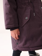 Purple Waterproof Faux Fur Trim Hood Parka Coat (3-16yrs) - Image 7 of 11