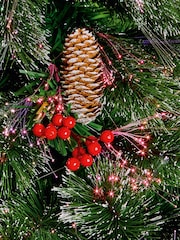 Premier Decorations Ltd Green Snow Tipped with Berries & Cones 4ft  Christmas Tree - Image 2 of 4