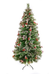 Premier Decorations Ltd Green Snow Tipped with Berries & Cones 4ft  Christmas Tree - Image 4 of 4