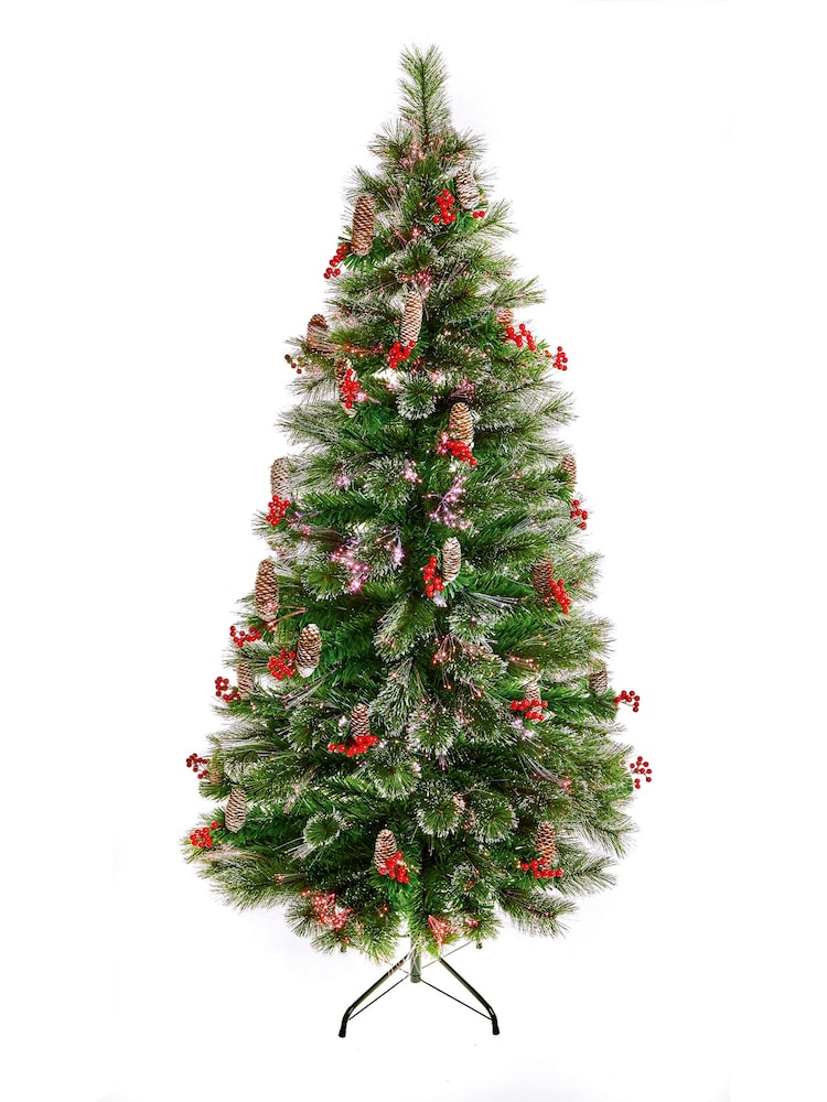 Premier Decorations Ltd Green Snow Tipped with Berries & Cones 4ft  Christmas Tree - Image 4 of 4