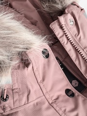 Pink Waterproof Faux Fur Trim Hood Parka Coat (3-16yrs) - Image 9 of 13