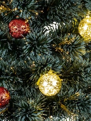 Premier Decorations Ltd Green 4ft Fibre Optic LED Christmas Tree with Baubles - Image 2 of 3