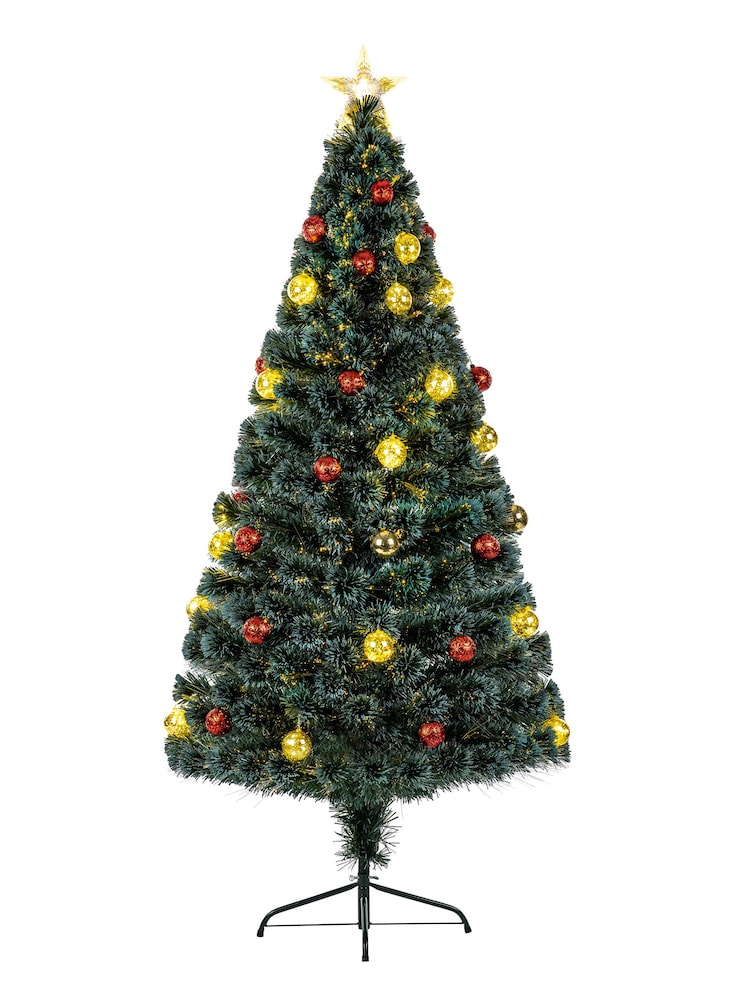 Premier Decorations Ltd Green 4ft Fibre Optic LED Christmas Tree with Baubles - Image 3 of 3