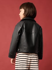 Black PU Biker Jacket (3-16yrs) - Image 3 of 8