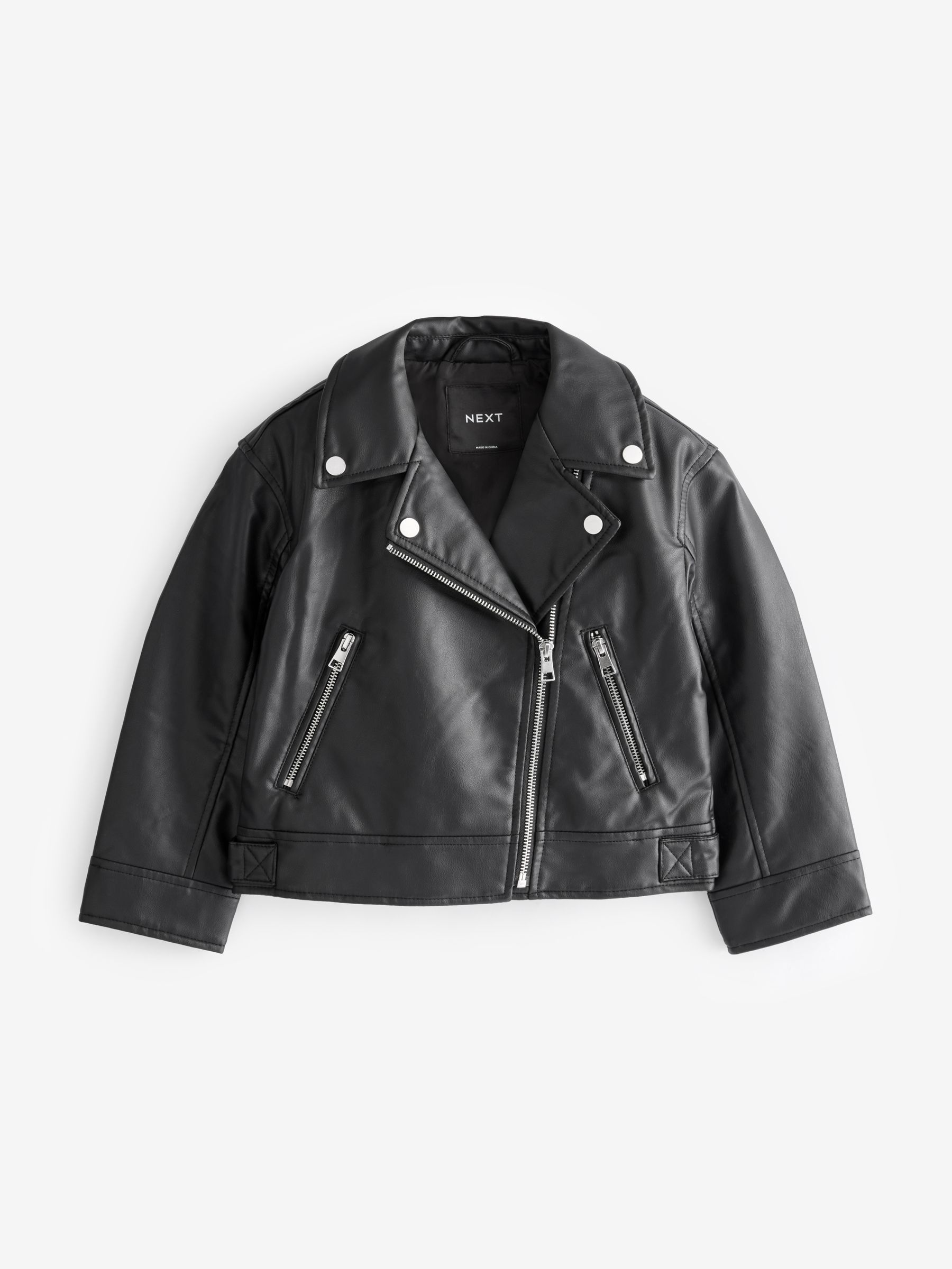 Black - PU Biker Jacket (3-16yrs)